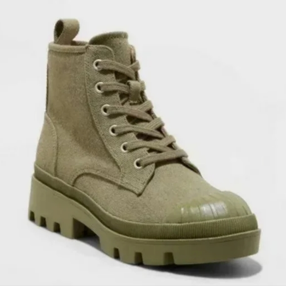 Universal Thread Shoes - Universal Thread Teagan Olive Green Combat Boot 7
